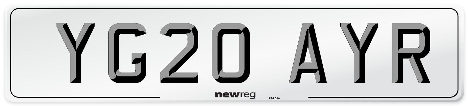 YG20 AYR Number Plate from New Reg